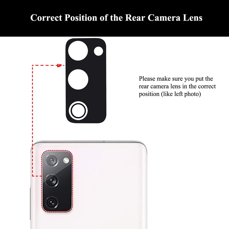 LOZOP 2 Sets S20 FE Rear Camera Lens Glass Replacement