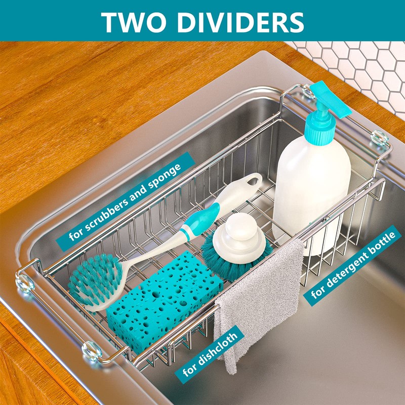 FavoThings Over The Kitchen Sink Caddy Sponge Holder Organizer Drying