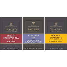 Taylors of Harrogate Black & Herbal Tea Variety Pack – English Breakfast, Earl Grey & Chamomile – 60 Tea Bags (Pack of 3)