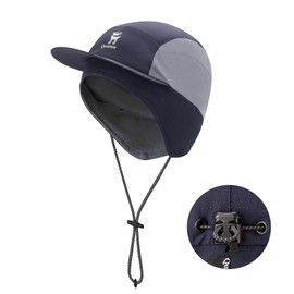 Qunature Outdoor Cap Fleece Sun Protection Caps Windproof Hat for Winter Warm Ski and Hiking Hat Mountaineering Cycling Headwear Ear Protection, Navy Blue + Light Blue, Unit size