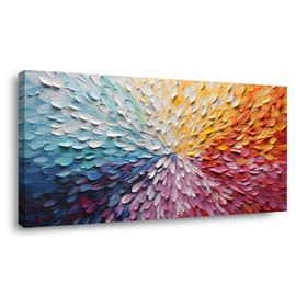 ZOMNAI Colorful Abstract Floral Wall Art for Living Room Office Modern Flower Petal Canvas Painting Prints Artwork Hallway Bedroom Decor Large