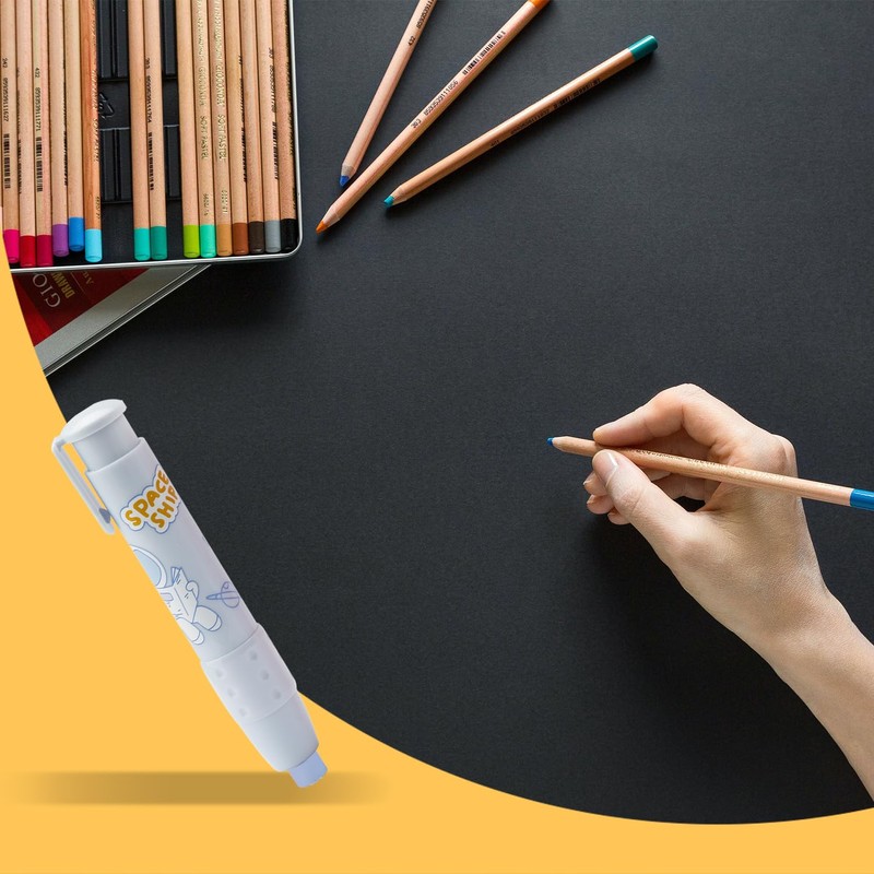 Rumyve3 pcs Retractable Eraser,Push-Pull Rubber Eraser with 6pcs Eraser Refill,Cute