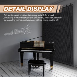 2 Pcs Sound Dampening Blanket Soundproof Blanket Grommeted Sound Dampening Blanket Studio Sound Absorption Sheet Light Blocker, Insulated Blanket, General Indoor or Outdoor Use (80 x 96 Inches)