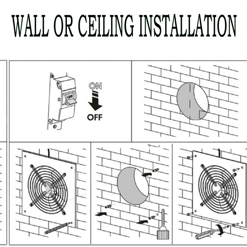 Aydomer 8 inch Exhaust Fan Wall Mounted Garage Ventilation Fan,500CFM