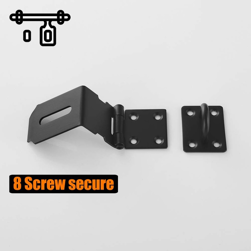 JQK Door Hasp Latch 90 Degree, Stainless Steel Safety Angle