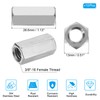 PATIKIL 3/8"-16 UNC Hex Coupling Nuts, 10Pcs 1.13" Long Fully