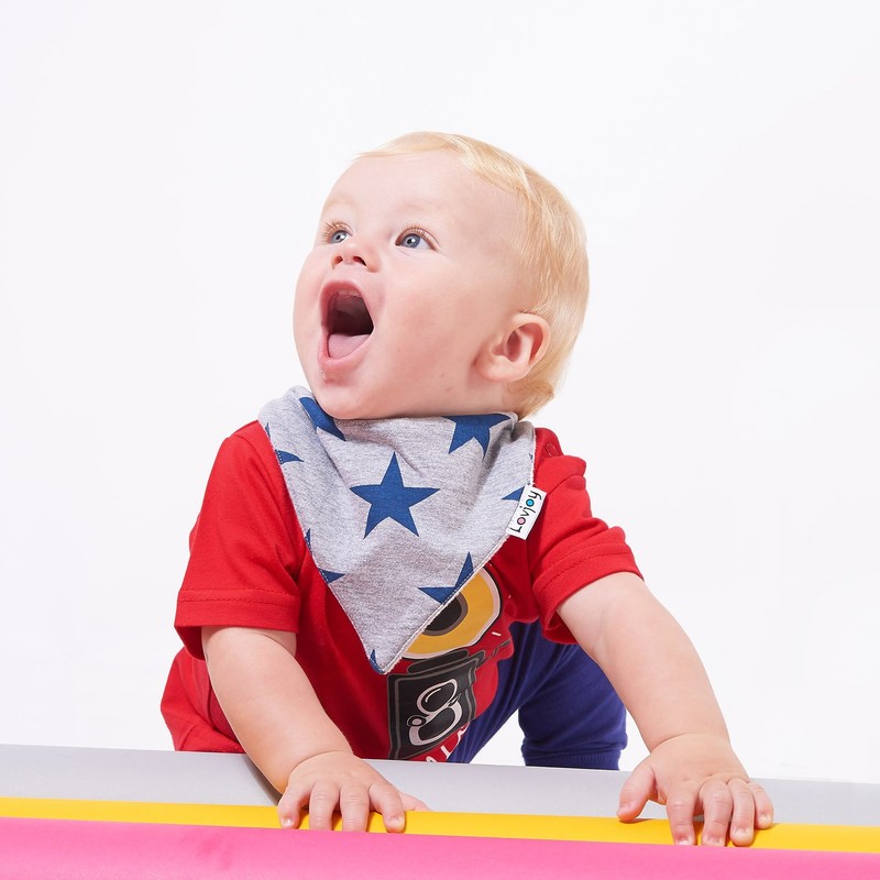 Lovjoy 100% Cotton Bandana Dribble Bibs, Light & Absorbent for