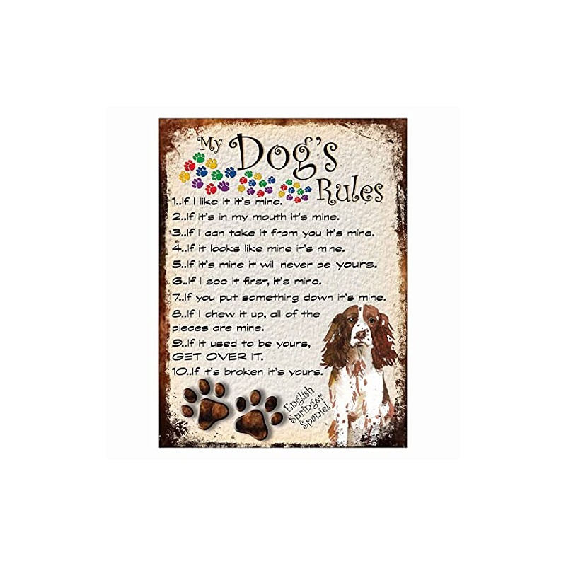 Shawprint MY DOG'S RULES RETRO STYLE METAL TIN SIGN/PLAQUE (427DRS)