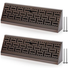 Landhoow Baseboard Diffuser Register, Oil Rubbed Bronze Finish, Vent Covers for Home Floor Wall Baseboard Air Vent Covers Supply Floor Baseboard Diffuser(18 Inch Duct Opening Size, 2 Pack)