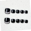 Black Press On Toenails Short Square Glossy Solid Black with