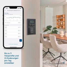 Homematic IP Smart Home Wall Thermostat with Humidity Sensor, athrazit, Digital Thermostat Radiator / Underfloor Heating App, Alexa, Google Assistant, Temperature Measurement, Energy Saving, 159820A0