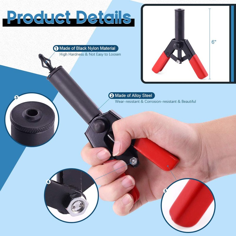 Glarks 92 Piece Rivet Gun, Fixing Tool and 6 Sizes