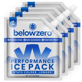 Below Zero Ice Packs - You Fill Medium 10x9x0.75 Inch (4 Pack) - Custom Fill & Freeze Cooler Packs for Lunch Boxes, Travel, and Outdoor Use - Leak-Proof & Reusable