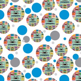 GRAPHICS & MORE Classic Compact Cassette Mix Tapes Collage Premium Gift Wrap Wrapping Paper Roll