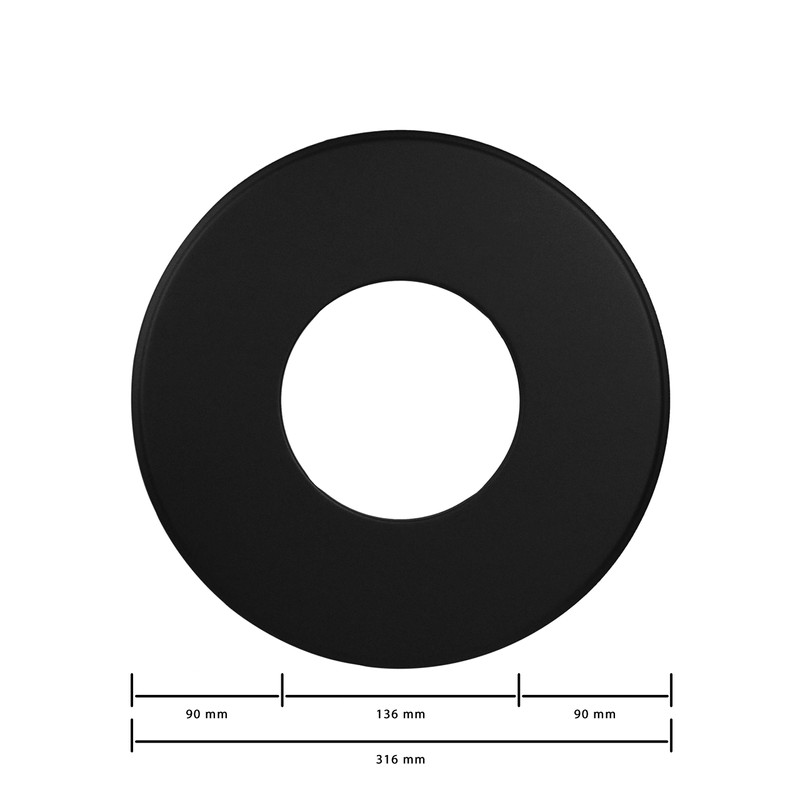 LANZZAS Flue Pipe Wall Rosette with 90 mm Edge -