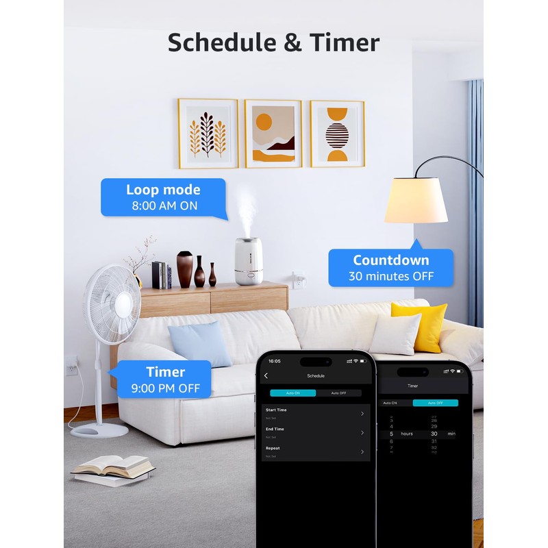 Lepro P1 Smart Plug Mini 15A, Smart Home WiFi Outlet