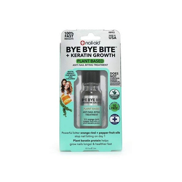 Nail-Aid Bye Bye Bite + Keratin Growth Plant Based Anti Nail Biting Treatment