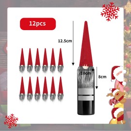 Meleager Decorative Christmas Bottles, Pack of 12 Christmas Hats for Bottles, Red, Bottle Hat, Santa Hat as Bottle Decoration, Table Decoration
