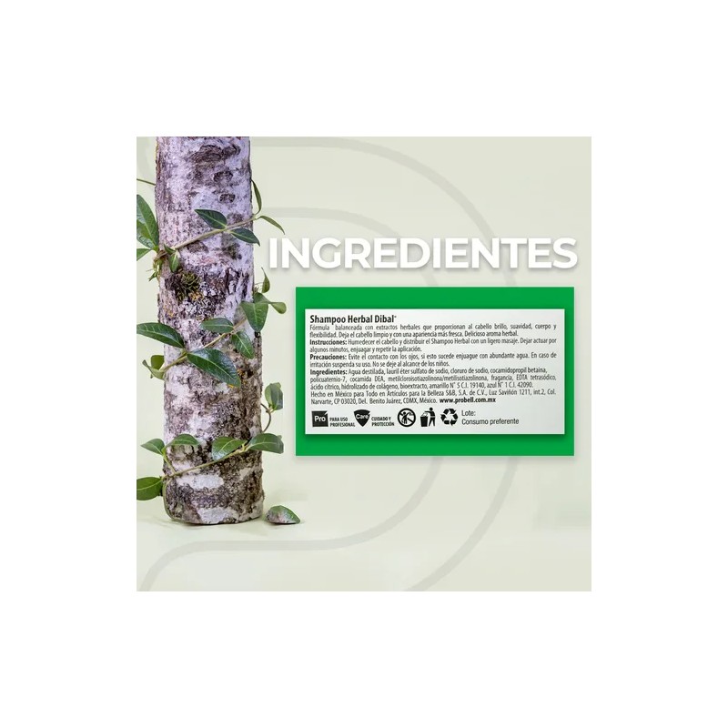 Shampoo Herbal Para Todo Tipo De Cabello De Dibal 3.5