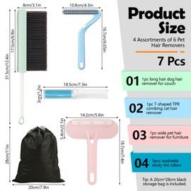 Realand Tierhaarentferner, doppelseitiger Katzenhaarentferner, waschbar, wiederverwendbar, Fusselbürste für Möbel, Couch, Auto, Teppichschaber