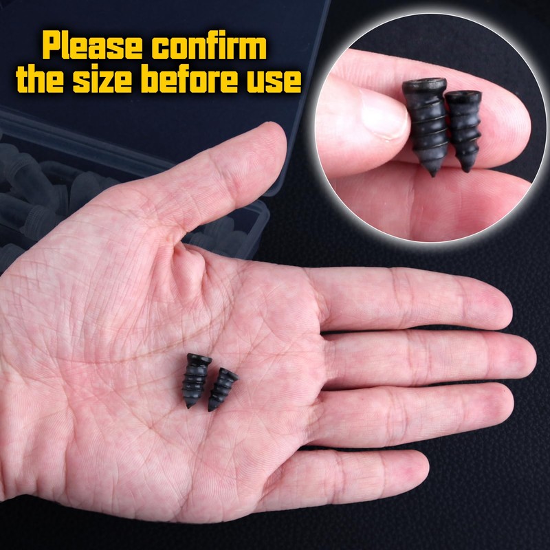 LEONTOOL Tire Repair Rubber Nails, 2 Sizes, 60 Pieces, Tire