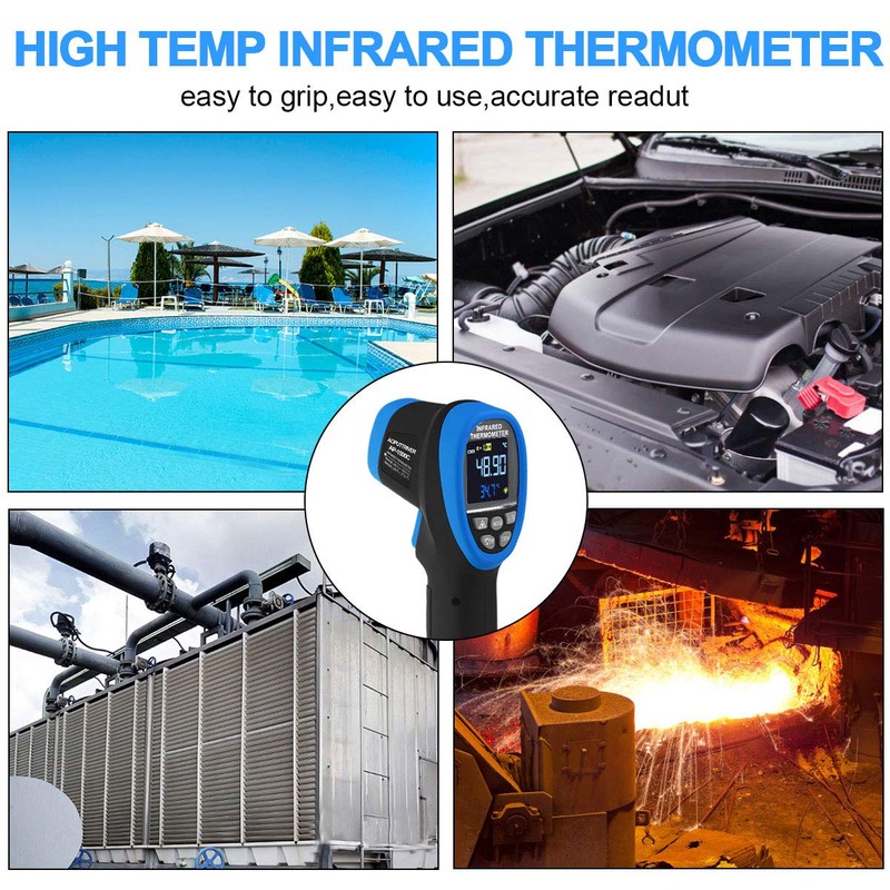 Infrared Thermometer AP-1500C Color LCD High Temp Thermometer Pyrometer IR