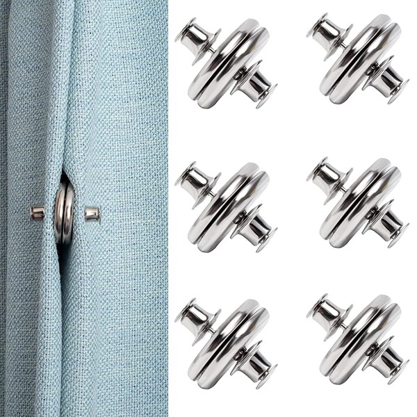 LEMONSTONE 6 Pairs of Magnets for Curtains, Magnetic Tiebacks, Curtain