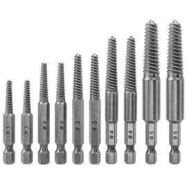 Eyech 10Pcs Broken Screw Extractor Set, Stripped Screw Extractor Drill Bit Kit 1/4 Inch Hex Shank Damaged Bolts Removal Tool
