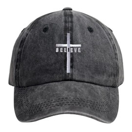 Christian Gifts for Women Men, Jesus Cross Believe Hat, Distressed Embroidered Adjustable Religious Baseball Cap Gifts for Christmas