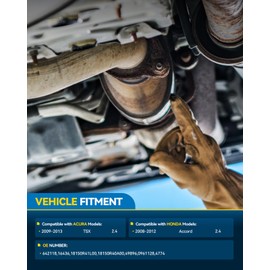 PHILTOP Rear High Flow Catalytic Converter Compatible with Honda, Acura Accord 2.4L 2008-2012, TSX 2.4L 2009-2013 Direct-Fit Catalytic Converter Kit 16436, 642118, 18209 (EPA Compliant)