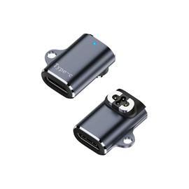 SinLoon USB-C to 4-Pin Magnetic Charging Adapter for Bone Conduction Headphones Pack of 2 5V/1A Output, Aluminium Alloy with Keyring and Blue LED Light, Intelligent Protection Functions (S)