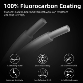 RUNCL Fluorocarbon Fishing Line, PowerFluoro Clear Fishing Leader Line, Virtually Invisible, Faster Sinking, Extra Sensitivity, 300-1000yds, 5-32lb Break Strength(1000Yds, 5LB(2.3kgs))