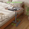 GENDLTHIJ Adjustable Overbed Table with Wheels 90°Tilting Bedside Bed Table