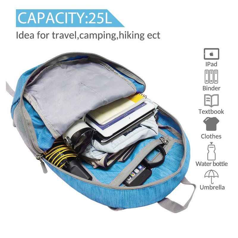 ZOMAKE Foldable Backpack 25L - Lightweight Folding Backpacks Packable Hiking