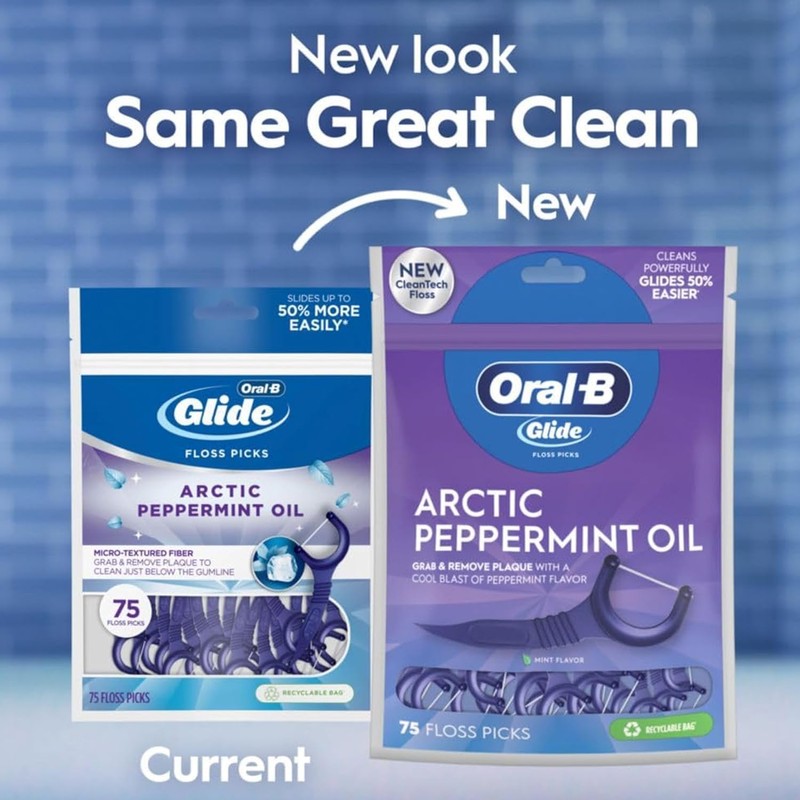 Oral-B Glide 3D White Floss Picks Radiant Mint, 75CT (Pack