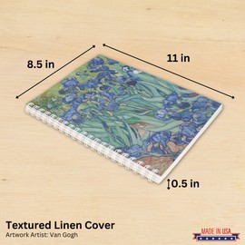 2026 Daily Planner - Van Gogh Irises- Impressionism - Durable Linen Cover- Printed on Eco- Friendly Paper- Collectable Monthly Organizer/Daily Planner for Home, School and Office