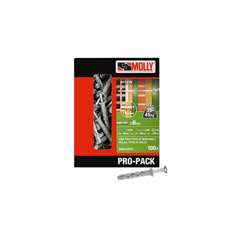 Molly M364100PB Accessory Plug Wrench 100 Pieces 6 x 40