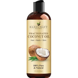 Handcraft Blends Fractionated Coconut Oil - 236 ml - 100% Pure and Natural - Premium Grade Carrier Oil - Hair and Body Oil - Massage Oil - Hexane-Free - Ayurvedic Skin Care
