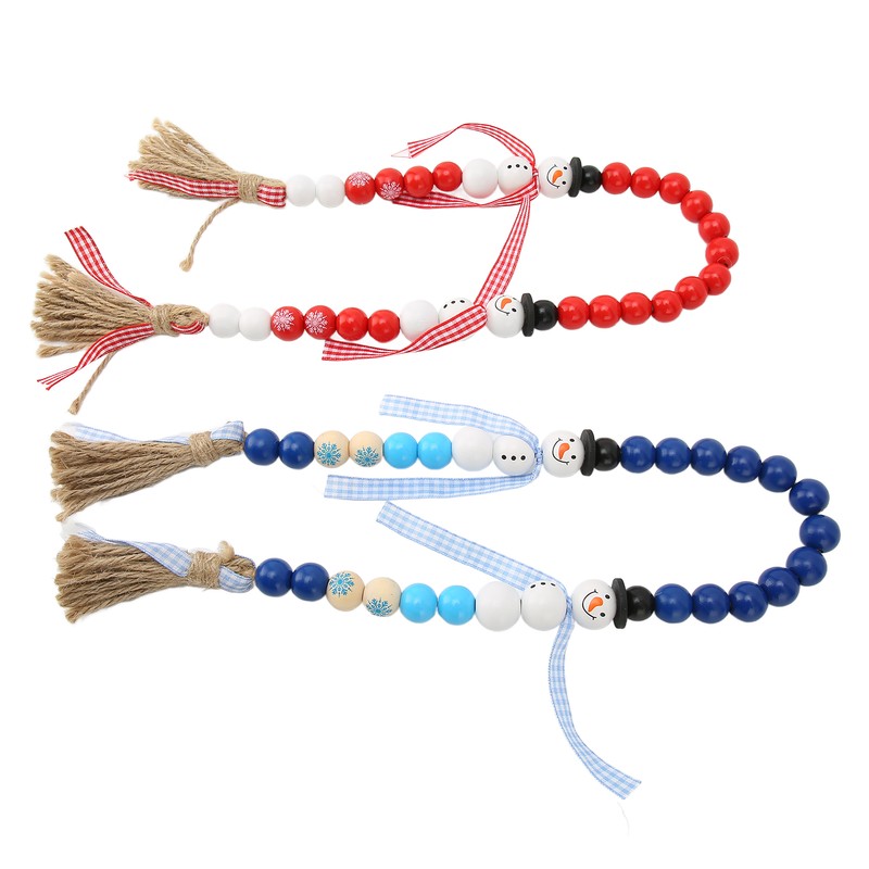 Wooden Bead String DIY Christmas Party Decoration Wall Hanging Long