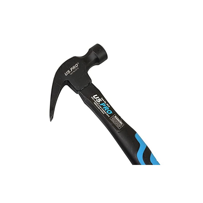 US PRO 20oz Claw Hammer 527g Fibreglass Handle 13'' Inch