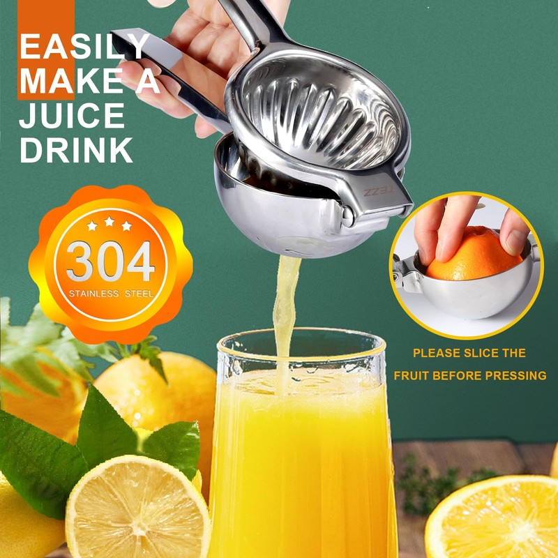 TEZZ Upgrated Extra Large Lemon Squeezer, Heavy Duty Handhelp Orange