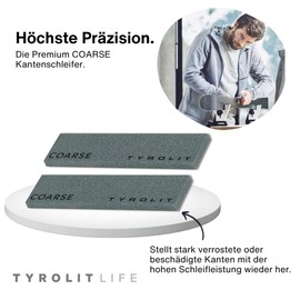 Tyrolit Life Set of 2 Ceramic Files COARSE for Powerful Ski and Snowboard Edges - Premium Ceramic Edge Sharpener for Precisely Restored Edges and Grinding Angles as from Ski Service