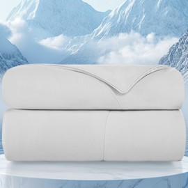 Topcee Cooling Comforter King Size - Cooling Blanket (90"x108") for Hot Sleepers Everlasting Cold Touch Double Sided Lightweight Design Summer Comforter Ice Blanket for Night Sweats Grey