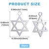 Joez Wonderful 25 Pcs Star of David Charms, Stainless Steel