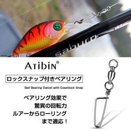 Atibin Fishing Swivels with Snaps Sarkan Rolling Stream Snaps Fishing Spider Jigging Coastlock Snaps Blue Black 33kg 25pcs