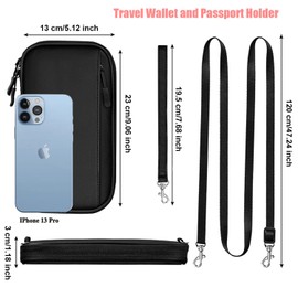 Paifeancodill Travel Wallet and Passport Holder, Travel Passport Wallet, RFID Blocking Credit Card Wallet for Men & Women, Family Passport Holder, Trip Document Organizer for Phone and Tickets (Black)