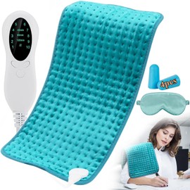 Almohadilla térmica, almohadilla de calor para el dolor de espalda y el alivio de los calambres Manta térmica gruesa y suave，Almohadilla de calefacción rápida, auto apagado, suave, lavable