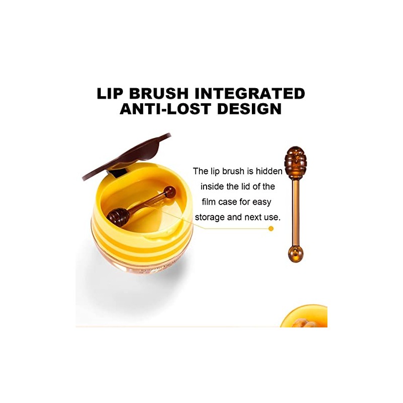 4PCS Honey Lip Balm, Vitamin E Moisturizing Propolis Sleeping Lip