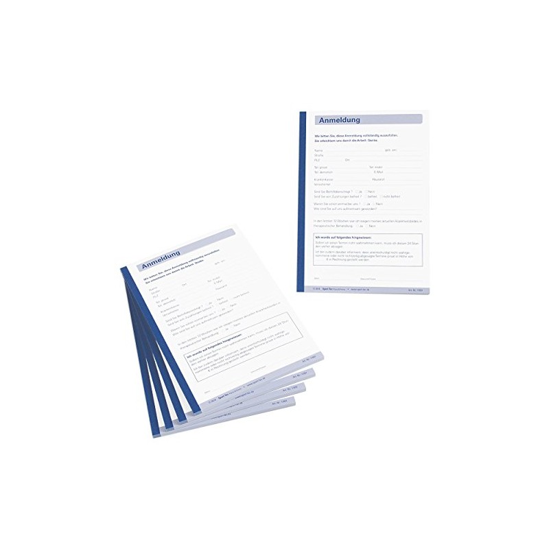 Registration Form Treatment Therapy Registration Form 50 Sheets DIN A6