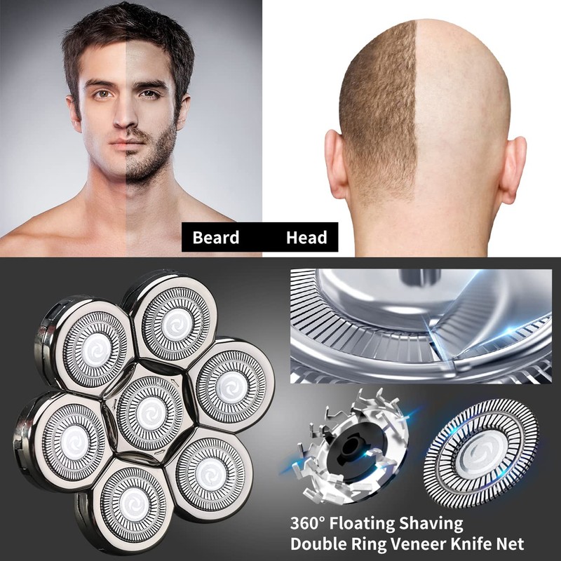 7 Blades Head Shaver Replacement Heads Electric Shaver Universal Replacement